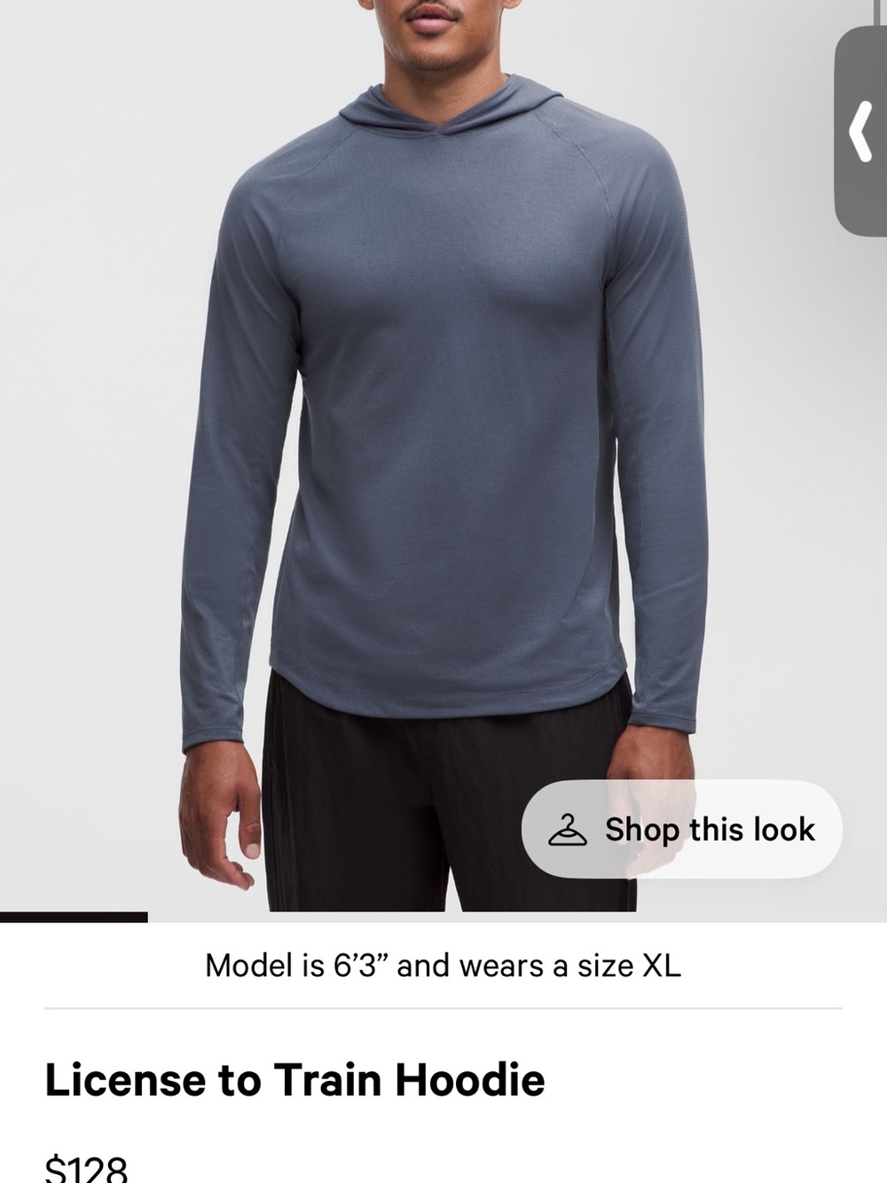 lululemon athletica Men's Lightweight Hooded Long-Sleeve — Charcoal